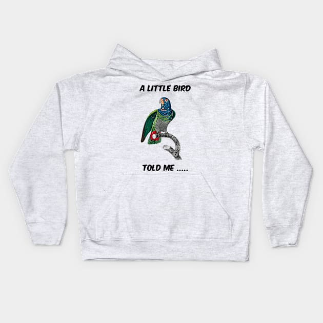 Grumpy parrot. Kids Hoodie by Isan Creative Designs